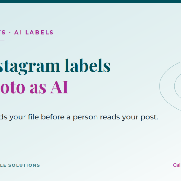Branded title graphic reading Why Instagram labels your photo as AI, explaining the AI label on Instagram comes from Content Credentials stored inside the image file.
